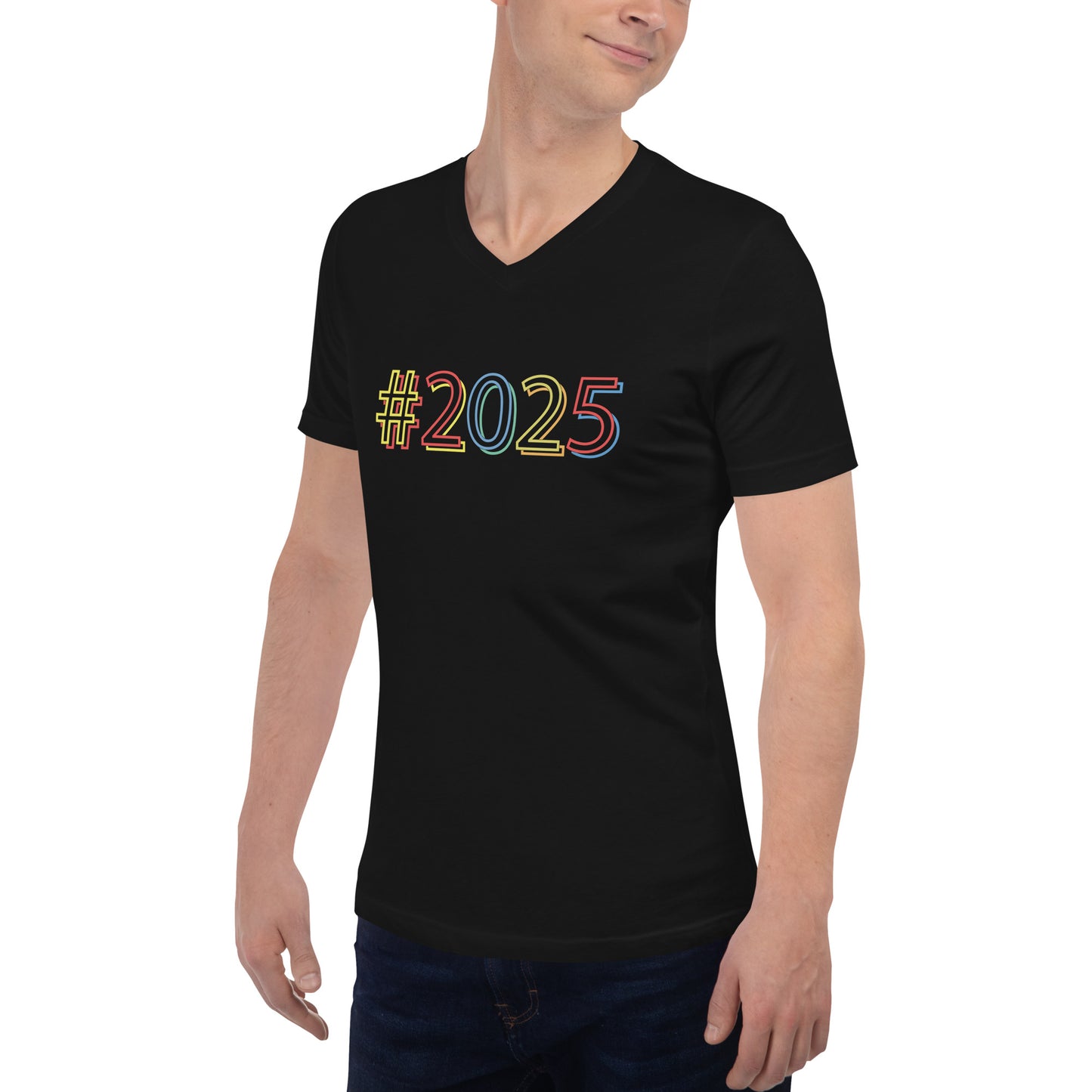 #2025 Unisex Short Sleeve V-Neck T-Shirt