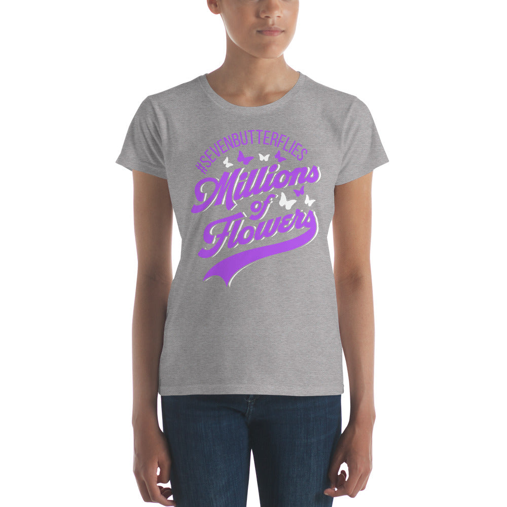 #7 Butterflies & Millions of Flowers Women's Short Sleeve T-shirt
