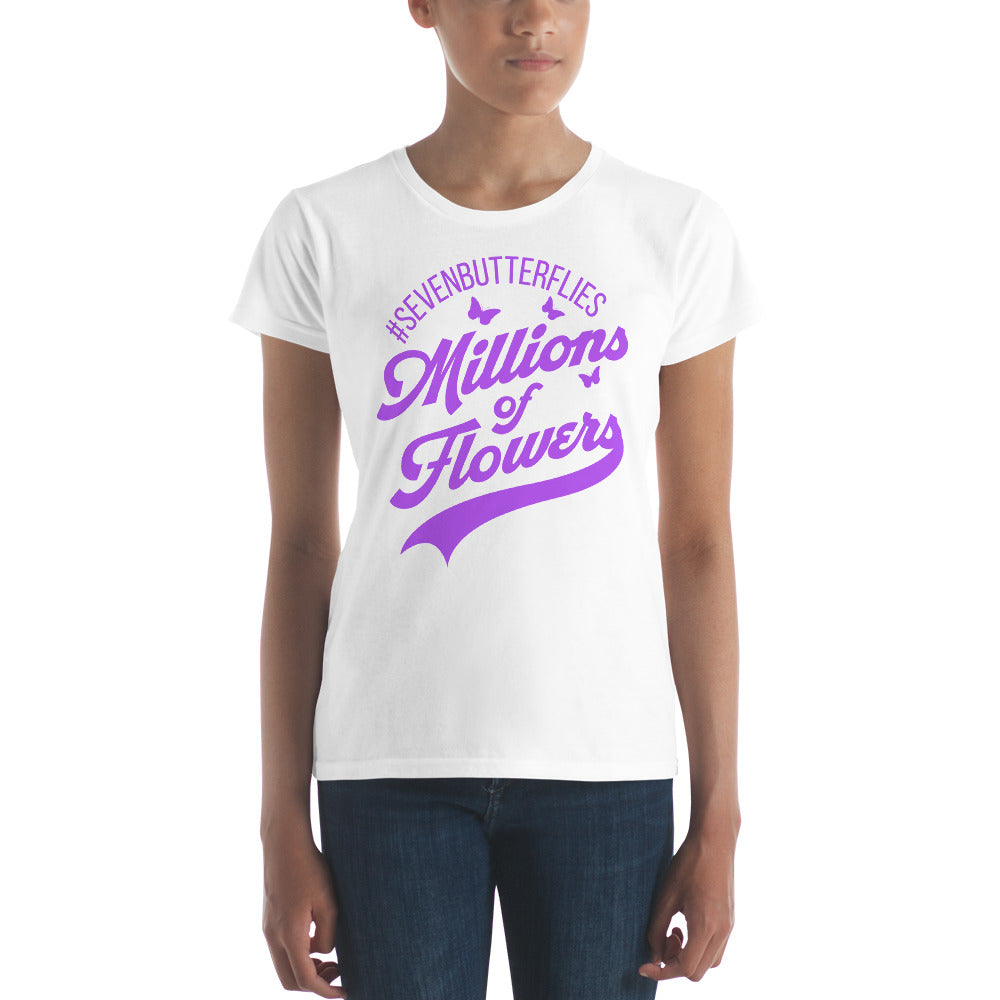 #7 Butterflies & Millions of Flowers Women's Short Sleeve T-shirt
